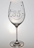 Výroční sklenička na víno swarovski - K 35. narozeninám