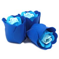 Sada 3 Mýdlových Květů - Svatební modrá