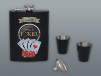 Souprava POKER placatka 240 ml se štamperlíky a kartami