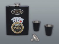 Souprava POKER placatka 240 ml se štamperlíky a kartami