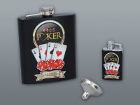 Souprava POKER placatka 210 ml se zapalovačem