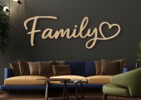 Dřevěný nápis na zeď – Family