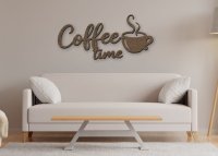 Dřevěný nápis na zeď – Coffee time