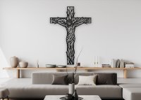 Dřevěný obraz na zeď - Ježíš na kříži