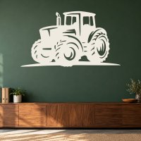 Dřevěný obraz na zeď – Traktor s velkými koly