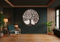 Dřevěný strom života Premium – dvouvrstvé provedení (ořech + přírodní dřevo)