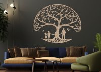 Dřevěný strom života na zeď – Rodinné pouto