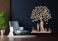 Dřevěný strom života na zeď – Otec a syn