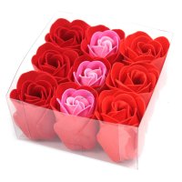 Sada 9 Mýdlových Květů -Červená Růže