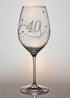 Výroční sklenička na víno swarovski - K 40. narozeninám