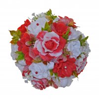 Mýdlová kytice - Červená v kulatém květináči
