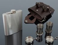 Placatka nerezová XXL 540 ml + štamperlíky