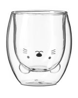 Dvoustěnný pohár - Kočka