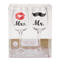Sada sklenic na víno Mr. and Mrs.