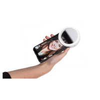 Selfie LED světelný kroužek se 3 intenzitami - černý