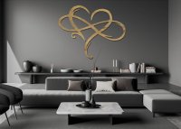 Dřevěný svatební obraz – Jemná propletená srdce