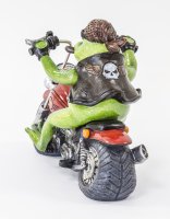 Keramická žabka - Motorka