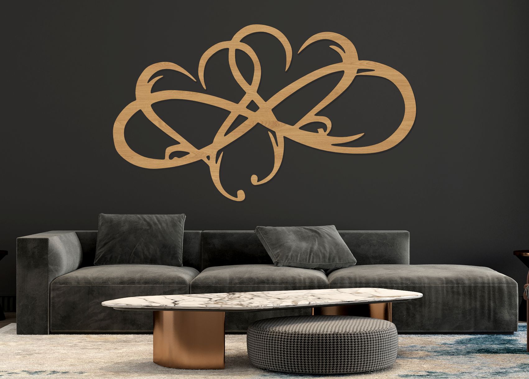 Dřevěný svatební obraz – Propletená srdce lásky