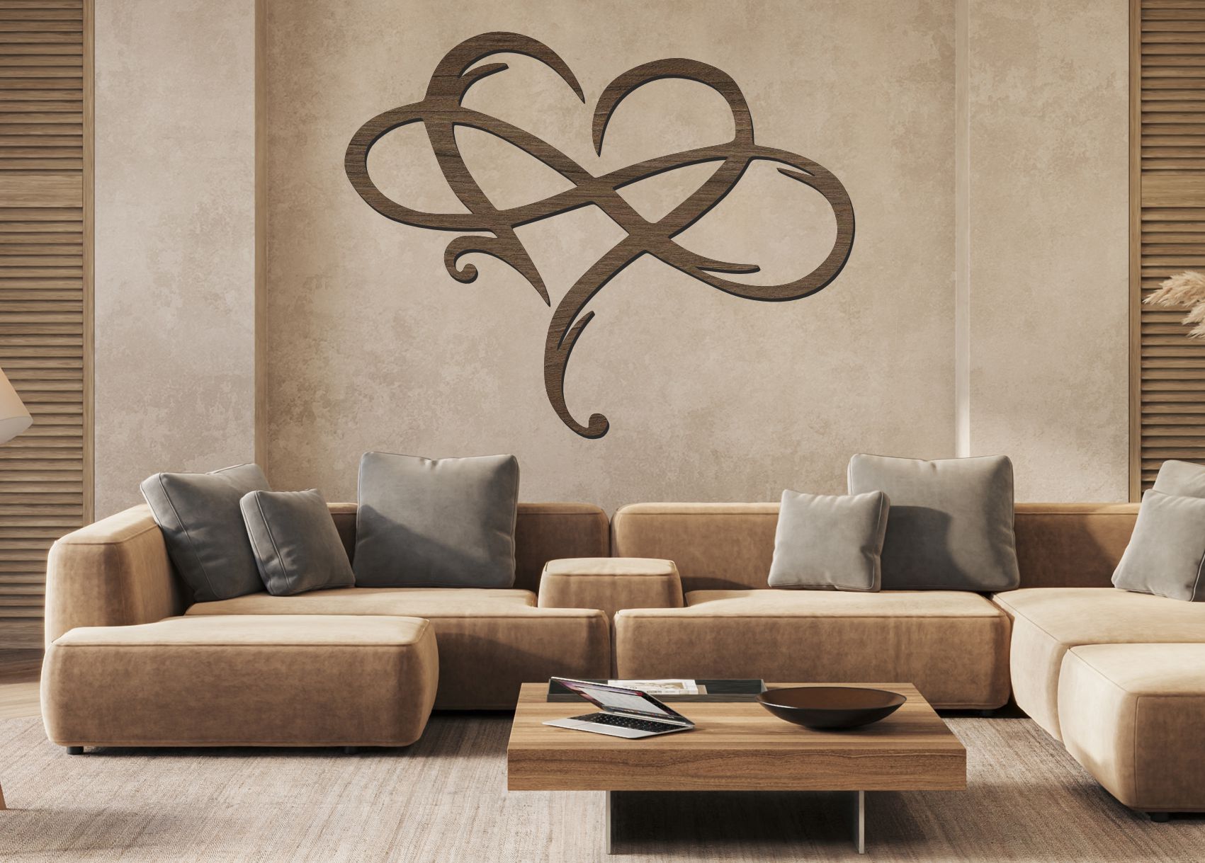 Dřevěný svatební obraz – Jemná propletená srdce