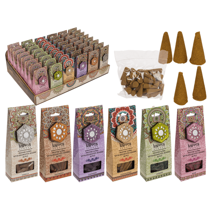 Vonné kužely Karma + dekorativní stojan (více druhů vůní) - Pačuli