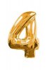 Balon fóliový zlatý číslo 4 - 106 cm