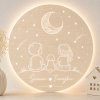 Dětská lampa na zeď se jmény – Sourozenci pod hvězdnou oblohou