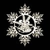 Vánoční ozdoba - Sněhová vločka se zvonky 9 cm