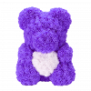 Medvídek z růží - fialový se srdcem 40 cm