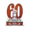 Dřevěný stojan s lahvičkou a štamprlíčkami s věkem 60