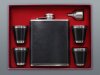 Souprava LEATHER BLACK placatka 540 ml + 4ks štamprliček 80 ml